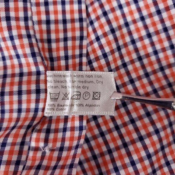 Eton Slim Fit Mens Size 43/17 Button Up Multicolor Check Long Sleeve Dress Shirt - Picture 13 of 16